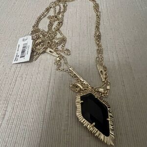 Kendra Scott Tessa multi-strand necklace in black opaque glass